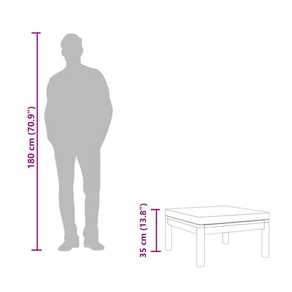 Hocker mit Cremeweißem Kissen Massivholz Akazie