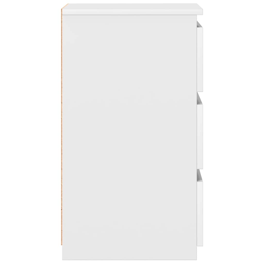 Nachttische 2 Stk. Weiß 40x35x62,5 cm Holzwerkstoff