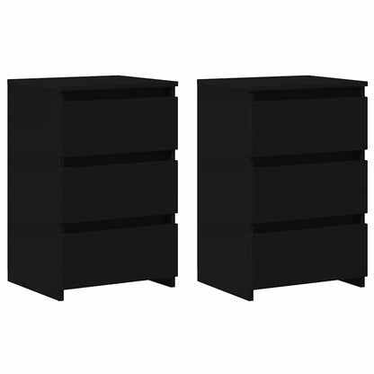 Nachttische 2 Stk. Schwarz 40x35x62,5 cm Holzwerkstoff