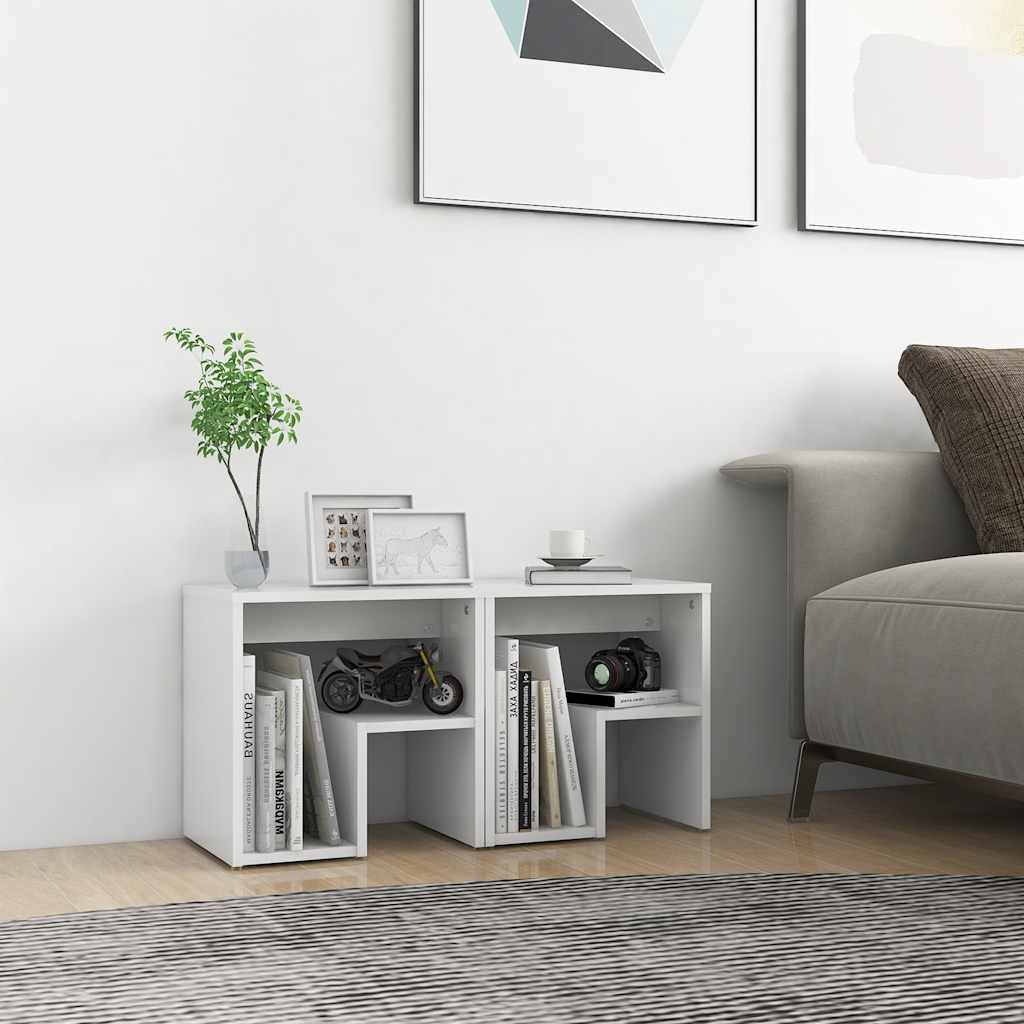 Nachttische 2 Stk. Weiß 40x30x40 cm Holzwerkstoff