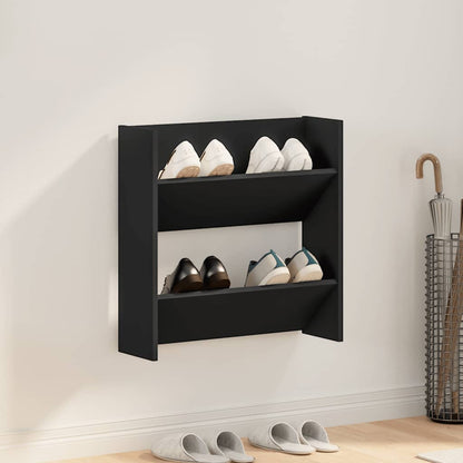 Wand-Schuhschrank Schwarz 60x18x60 cm Holzwerkstoff