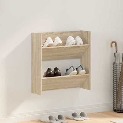 Wand-Schuhschrank Sonoma-Eiche 60x18x60 cm Holzwerkstoff