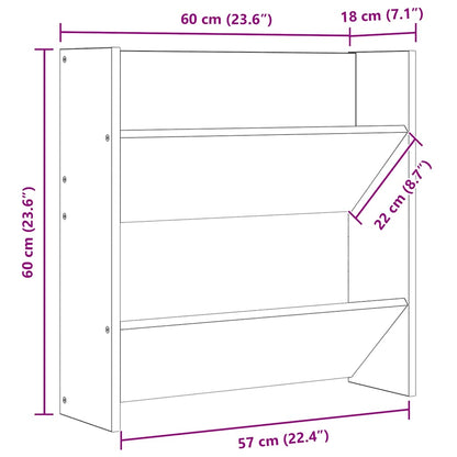 Wand-Schuhschränke 2 Stk. Sonoma-Eiche 60x18x60cm Holzwerkstoff