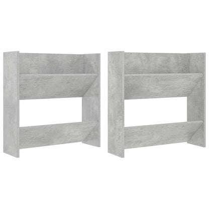 Wand-Schuhschränke 2 Stk. Betongrau 60x18x60 cm Holzwerkstoff