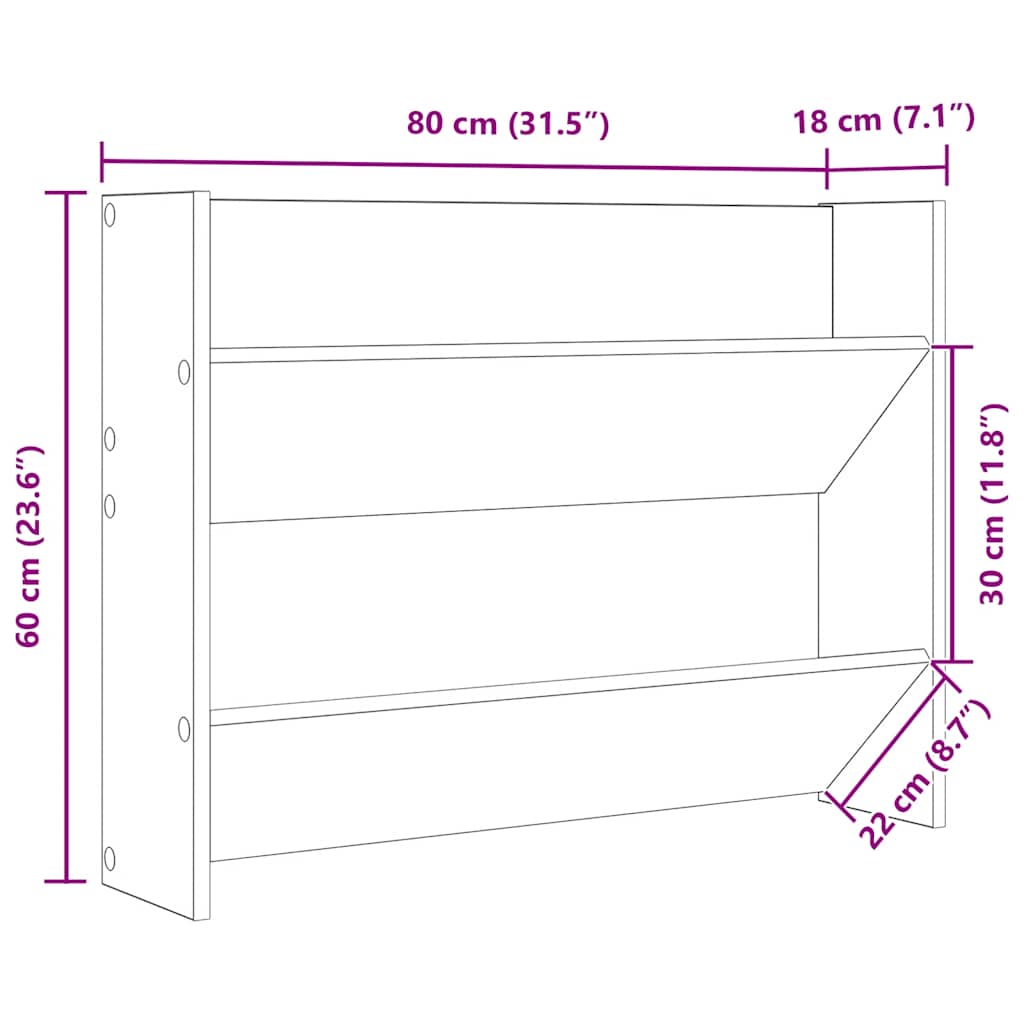 Wand-Schuhschrank Weiß 80x18x60 cm Holzwerkstoff