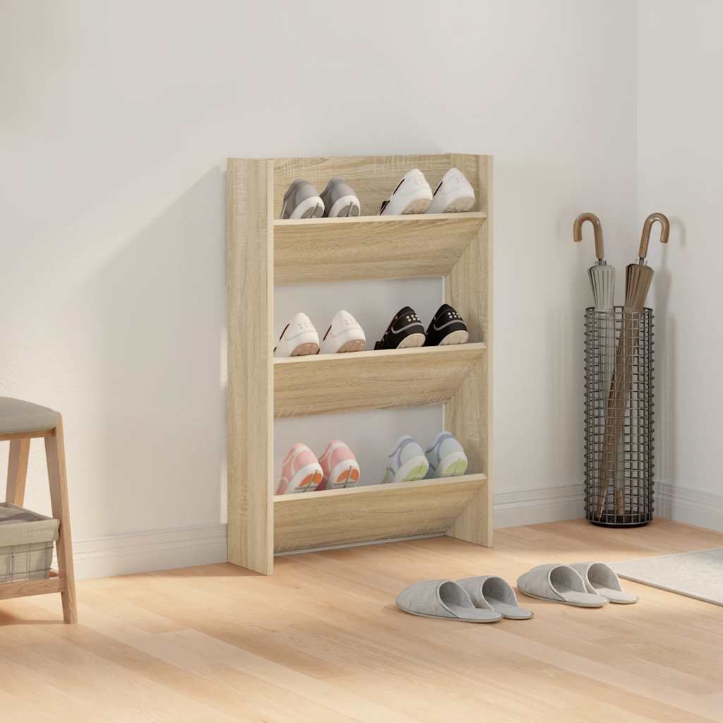 Wand-Schuhschrank Sonoma-Eiche 60x18x90 cm Holzwerkstoff