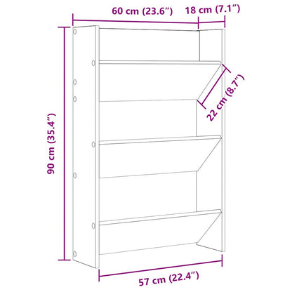 Wand-Schuhschränke 2 Stk. Sonoma-Eiche 60x18x90cm Holzwerkstoff