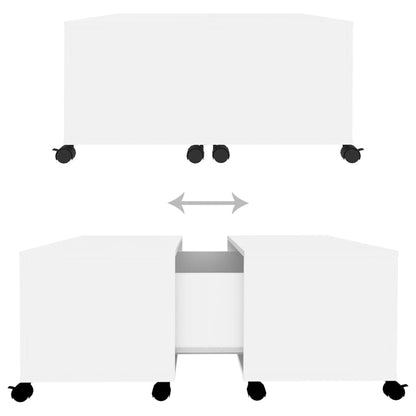 Couchtisch Weiß 75x75x38 cm Holzwerkstoff