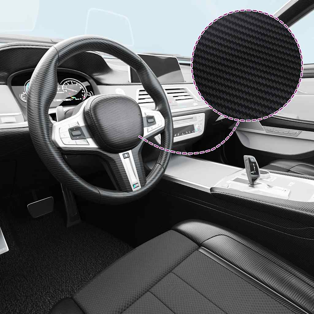 Autofolien 2 Stk. 3D Schwarz 100x150 cm