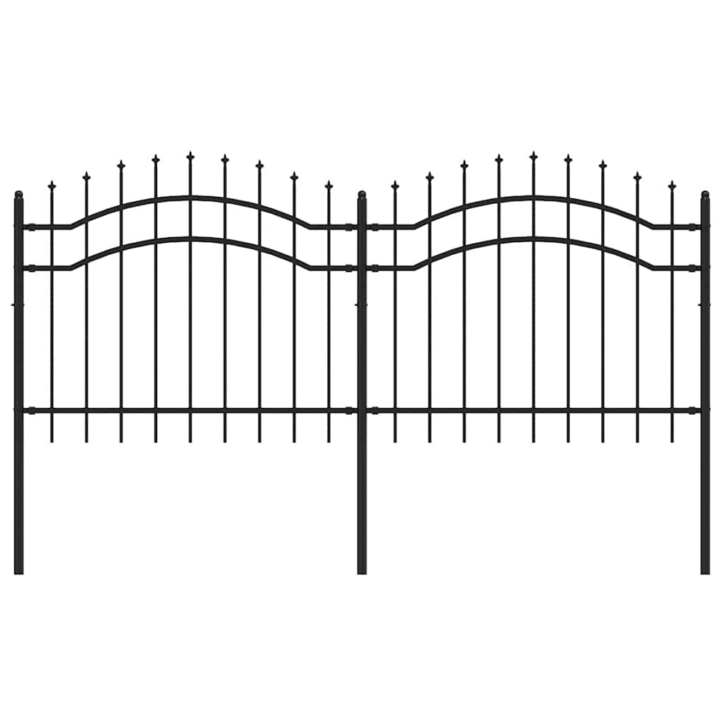 Gartenzaun Woerden mit Speerspitze Schwarz 240 x 100 cm Stahl