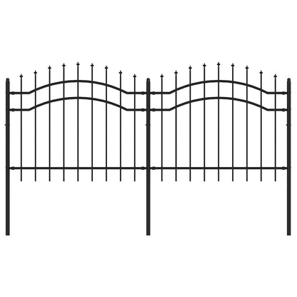 Gartenzaun Woerden mit Speerspitze Schwarz 240 x 100 cm Stahl