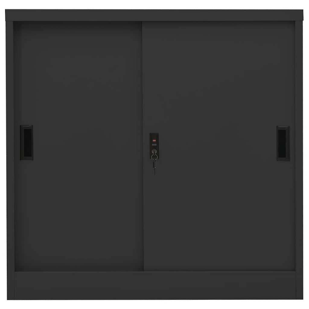 Büroschrank mit Schiebetür Anthrazit 90x40x90 cm Stahl