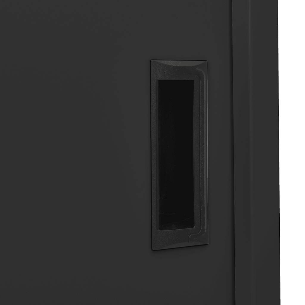 Büroschrank mit Schiebetür Anthrazit 90x40x180 cm Stahl