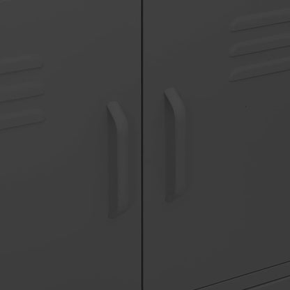 Lagerschrank Schwarz 80x35x101,5 cm Stahl