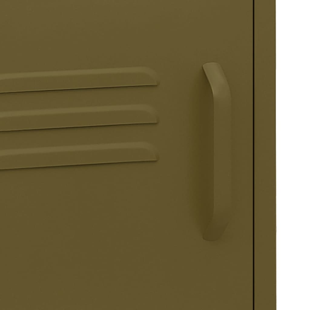 Nachttisch Olivgrün 35x35x51 cm Stahl