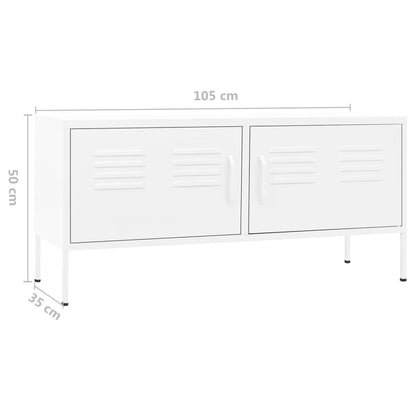 TV-Schrank Weiß 105x35x50 cm Stahl