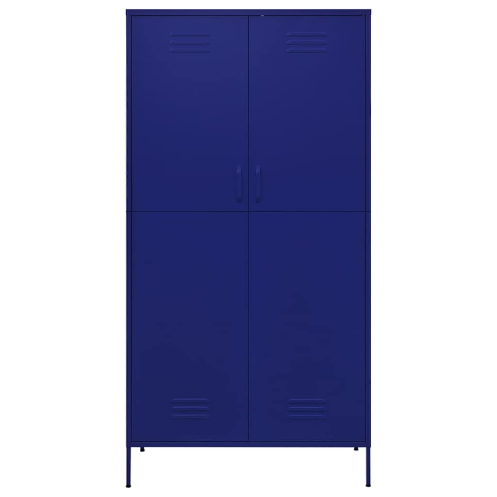 Kleiderschrank Marineblau 90x50x180 cm Stahl