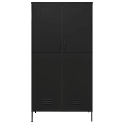 Kleiderschrank Schwarz 90x50x180 cm Stahl