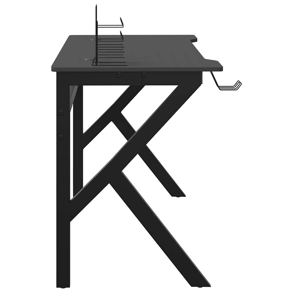 Gaming-Schreibtisch mit K-Gestell Schwarz und Rot 110x60x75 cm
