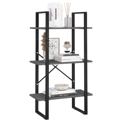 Standregal Grau 60x30x105 cm Massivholz Kiefer