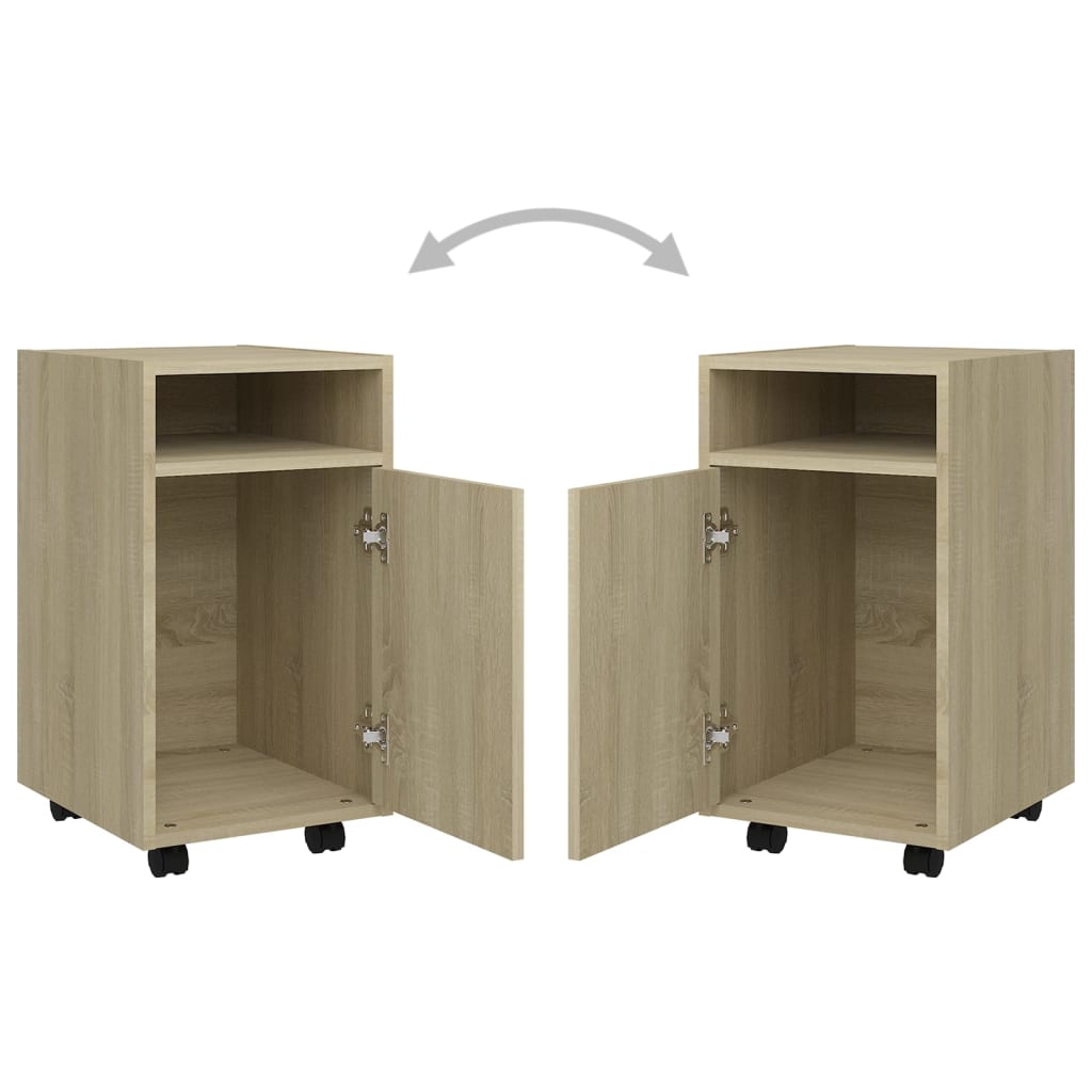 Beistellschrank mit Rollen Sonoma-Eiche 33x38x60 cm