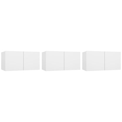 TV-Hängeschränke 3 Stk. Weiß 60x30x30 cm