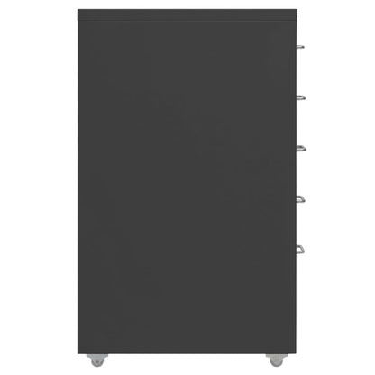 Aktenschrank mit Rollen Anthrazit 28x41x69 cm Metall