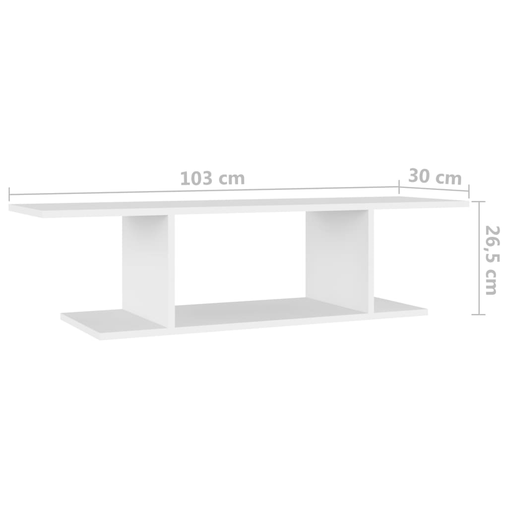 TV-Wandschrank Weiß 103x30x26,5 cm