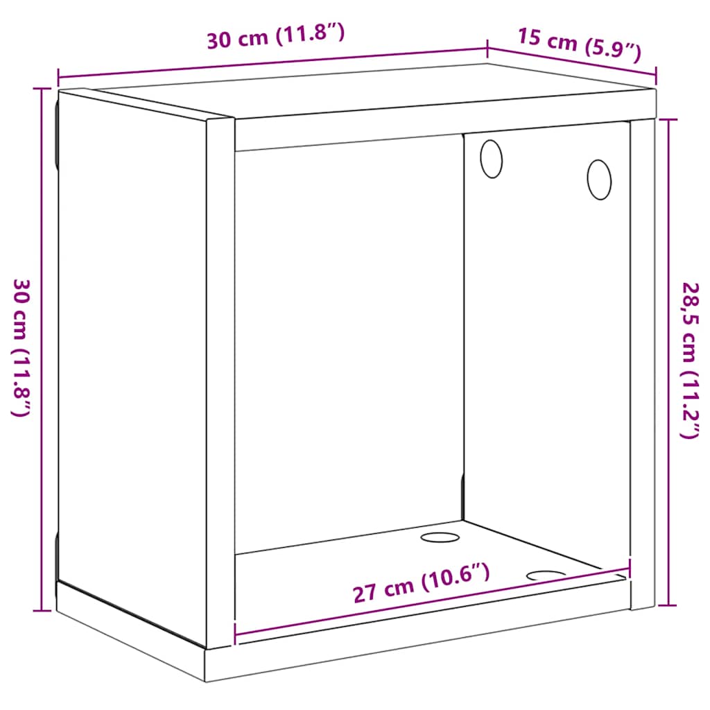 Würfelregale 6 Stk. Betongrau 30x15x30 cm