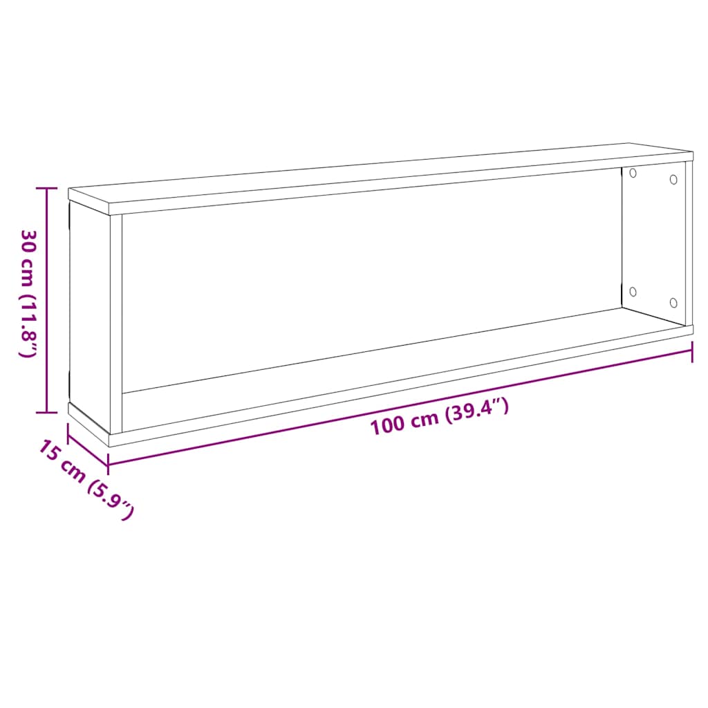 Würfelregale 4 Stk. Weiß 100x15x30 cm Holzwerkstoff