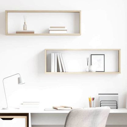 Würfelregale 2 Stk. Sonoma-Eiche 80x15x26,5 cm Holzwerkstoff