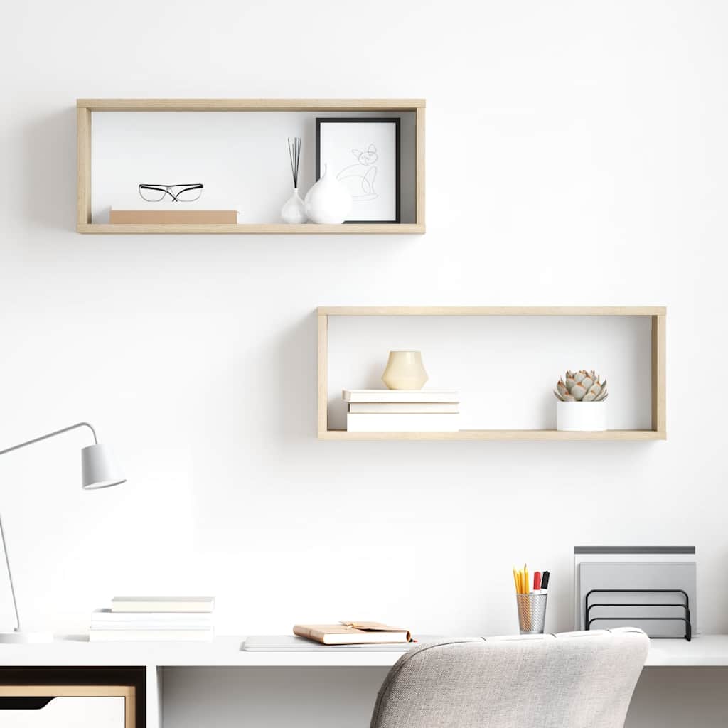 Würfelregale 2 Stk. Sonoma-Eiche 60x15x23 cm Holzwerkstoff