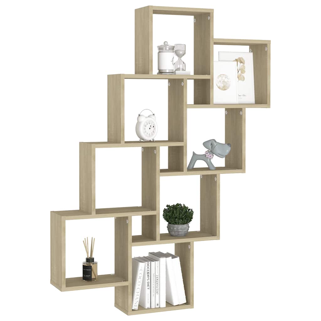 Würfelregal Sonoma-Eiche 90x15x119 cm Holzwerkstoff