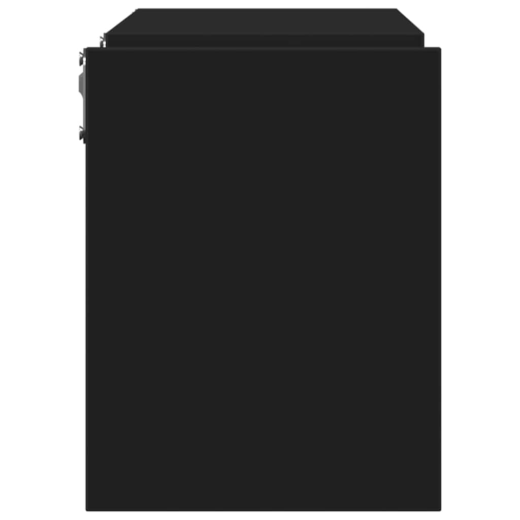 Wandregale 2 Stk. Schwarz 100x15x20 cm Holzwerkstoff