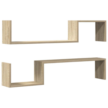 Wandregale 2 Stk. Sonoma-Eiche 100x15x20 cm Holzwerkstoff