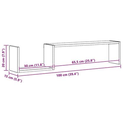 Wandregale 2 Stk. Sonoma-Eiche 100x15x20 cm Holzwerkstoff