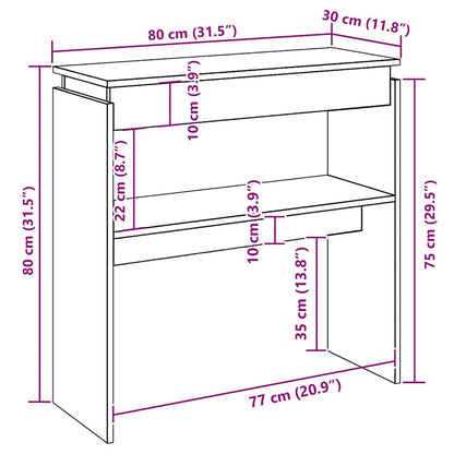 Konsolentisch Weiß 80x30x80 cm Holzwerkstoff