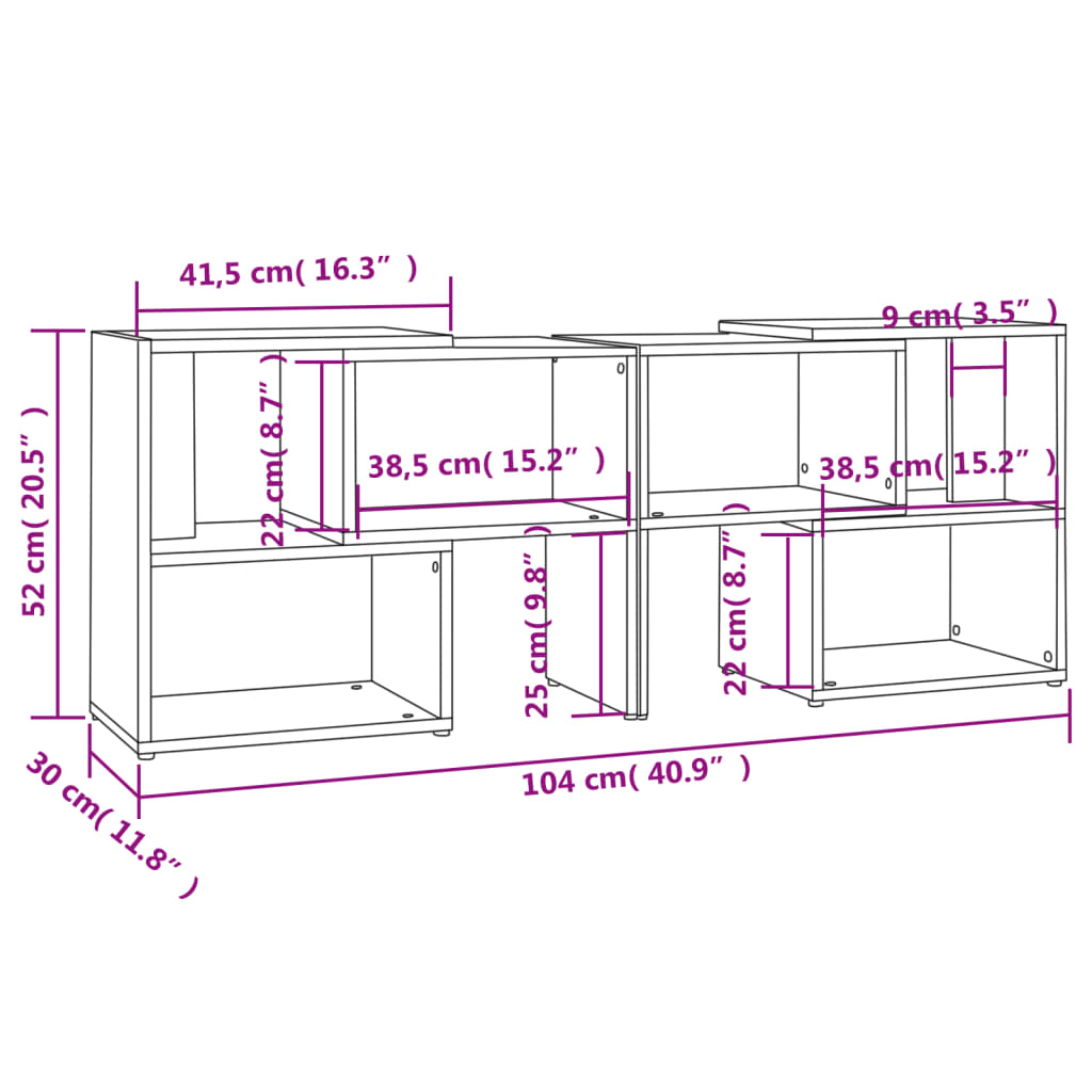TV-Schrank Hochglanz-Grau 104x30x52cm Holzwerkstoff