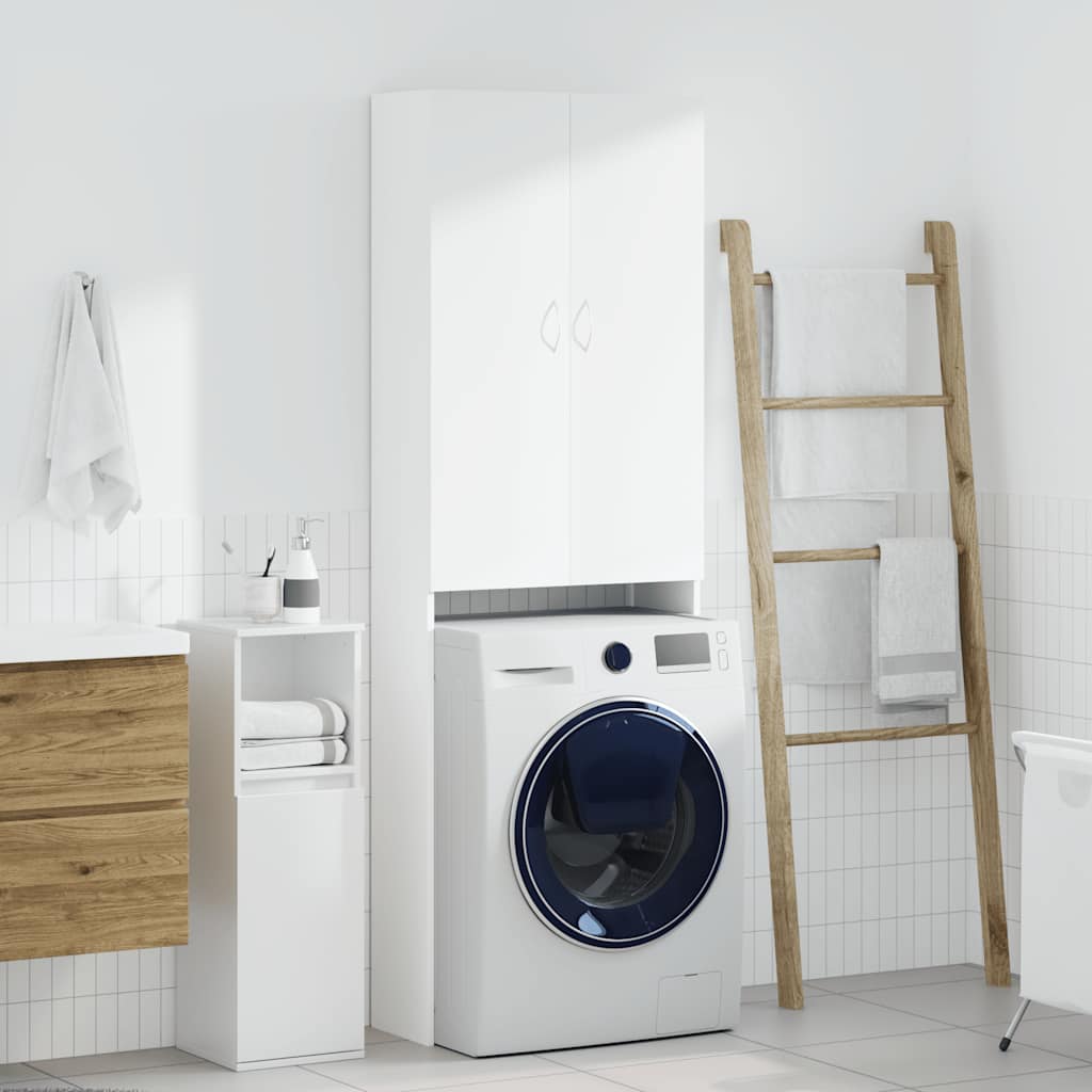 Waschmaschinenschrank Weiß 64x25,5x190 cm