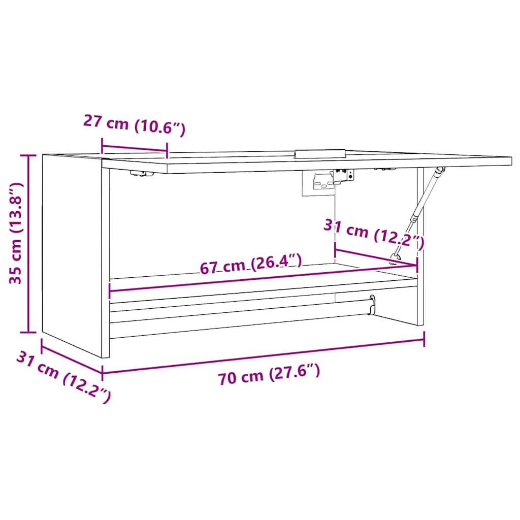 Kleiderschrank Weiß 70x32,5x35 cm Holzwerkstoff