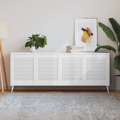 Schranktüren Lamellen-Design 4 Stk Weiß 61,5x49,4 cm Massivholz