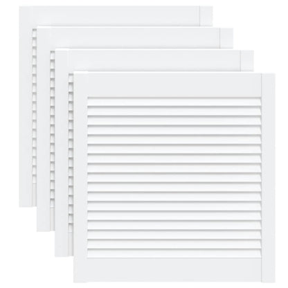 Schranktüren Lamellen-Design 4 Stk Weiß 61,5x59,4 cm Massivholz