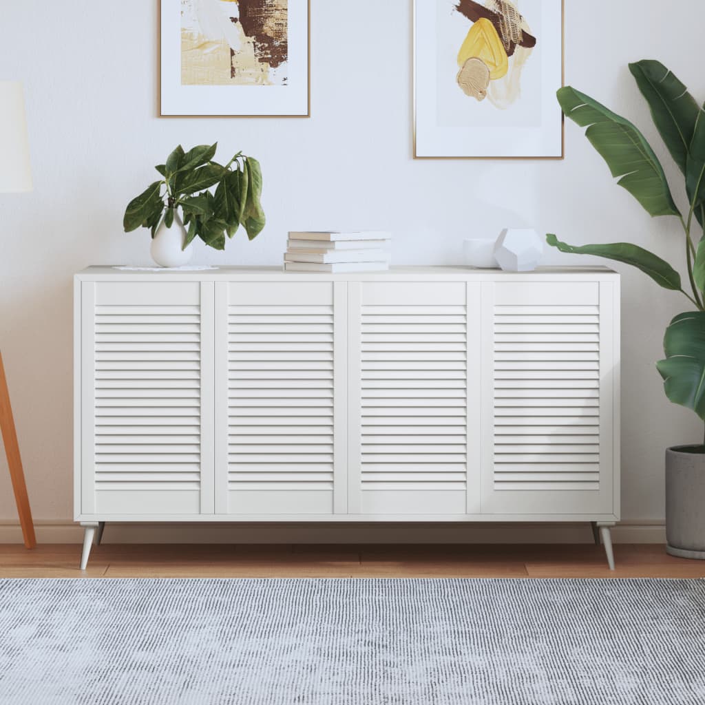 Schranktüren Lamellen-Design 4 Stk. Weiß 69x39,4 cm Massivholz