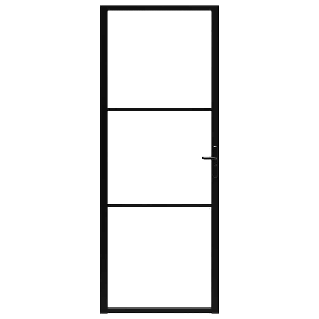 Innentür ESG Glas und Aluminium 76x201,5 cm Schwarz