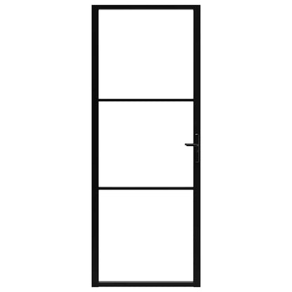 Innentür ESG Glas und Aluminium 76x201,5 cm Schwarz