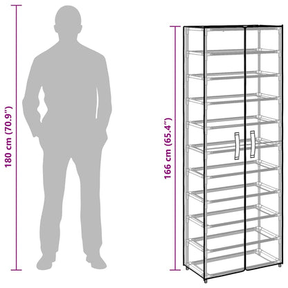 Schuhschrank Creme 60x30x166 cm Stoff