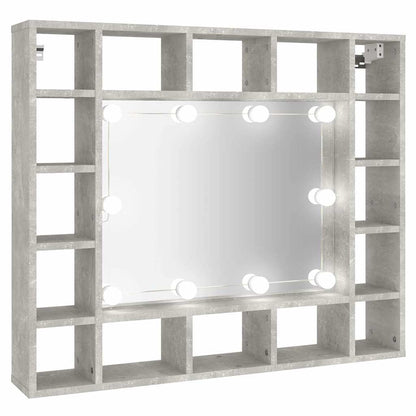 Spiegelschrank mit LED Betongrau 91x15x76,5 cm