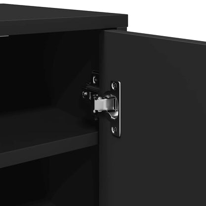 Schuhschrank Schwarz 32x35x92 cm Holzwerkstoff