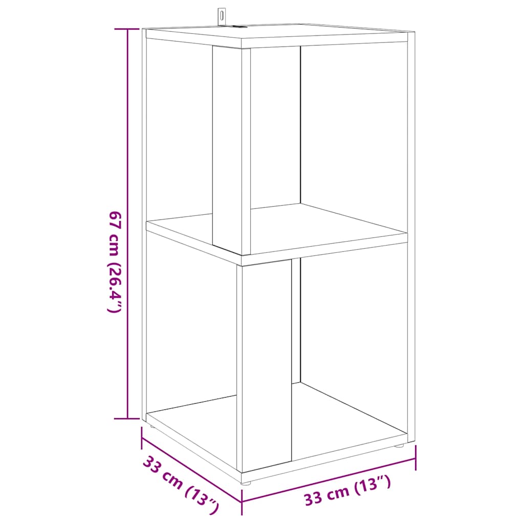 Eckregal Betongrau 33x33x67 cm Holzwerkstoff