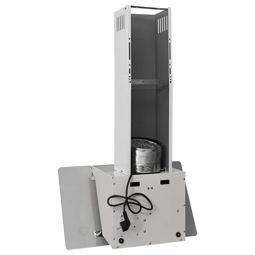 Dunstabzugshaube 60 cm Stahl und Hartglas Weiß